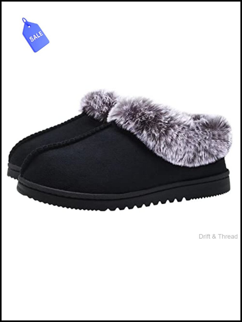 Memory Foam Slippers Faux Suede Faux Fur Lined Non-Slip House Shoes